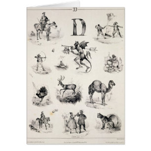 Letter D from an alphabet primer, 1832 Cards