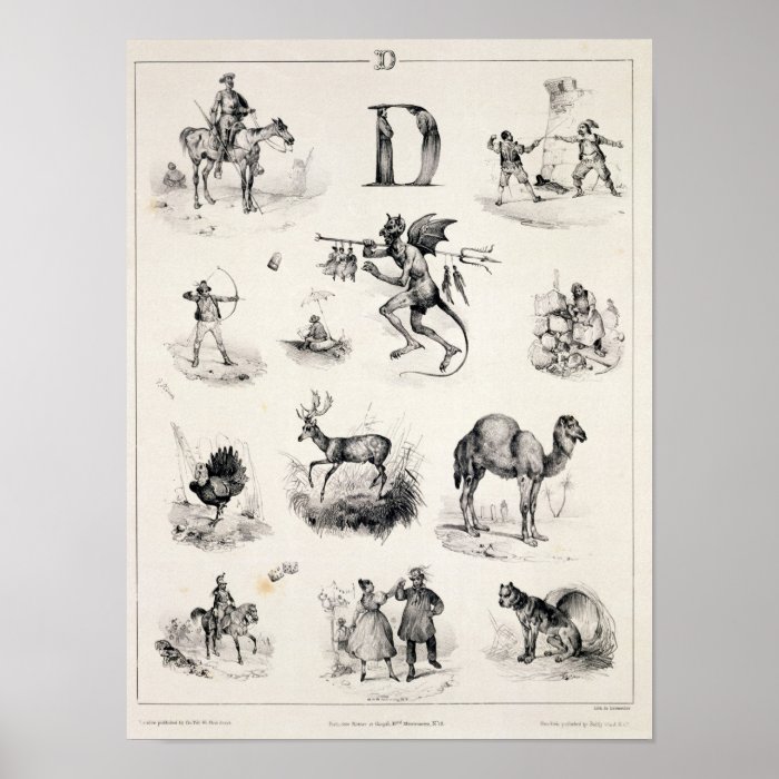 Letter D an alphabet primer, 1832 Poster