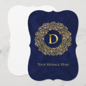 Letter D golden Damask Pattern  (Front/Back)