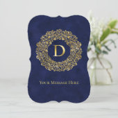 Letter D golden Damask Pattern  (Standing Front)