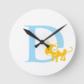 Letter D Initial Clock by whupsadaisy4kids at Zazzle