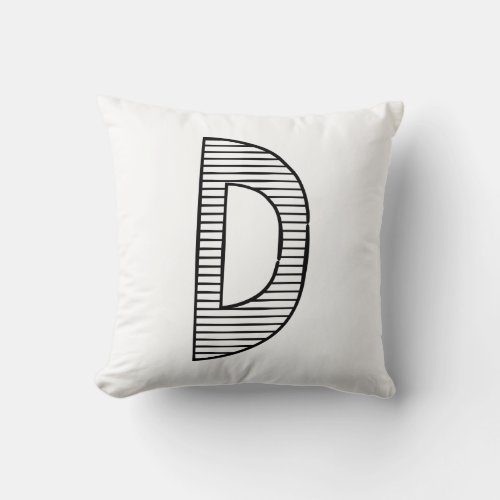 Letter D Initial Pillow