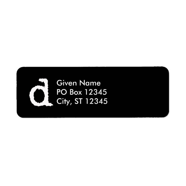 Letter D Label (Front)