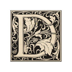 Letter D Medieval Monogram Art Nouveau