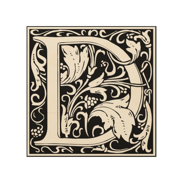 Letter D Medieval Monogram Art Nouveau (Front)