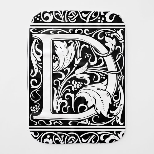 Letter D Medieval Monogram Art Nouveau Burp Cloth