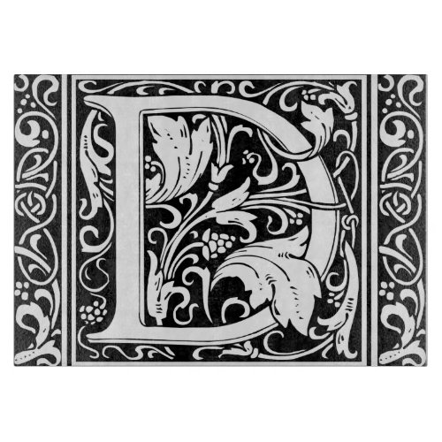 Letter D Medieval Monogram Art Nouveau Cutting Board