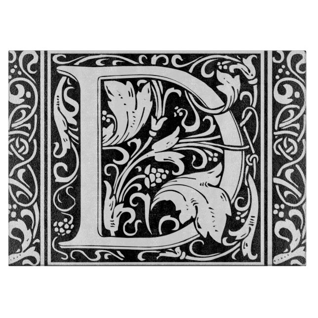 Letter D Medieval Monogram Art Nouveau Cutting Board (Front)