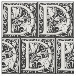 Letter D Medieval Monogram Art Nouveau Fabric