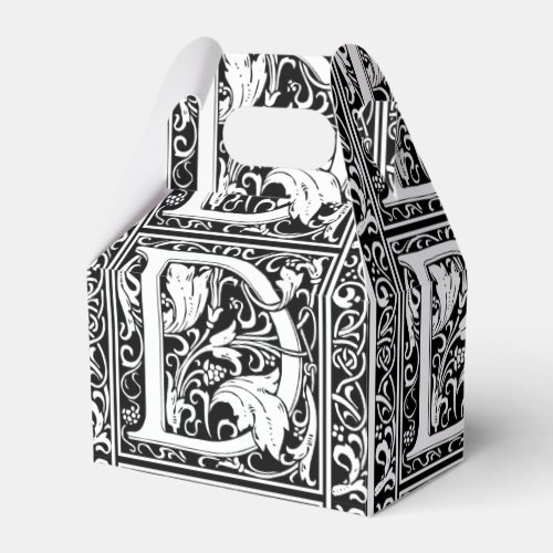 Letter D Medieval Monogram Art Nouveau Favor Boxes