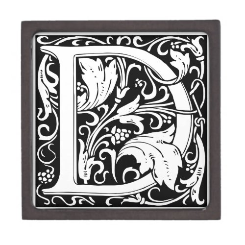 Letter D Medieval Monogram Art Nouveau Gift Box