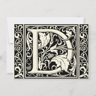 Letter D Medieval Monogram Art Nouveau Invitation