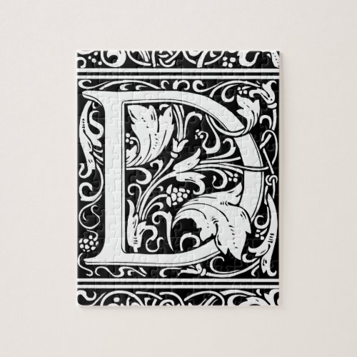 Letter D Medieval Monogram Art Nouveau Jigsaw Puzzle