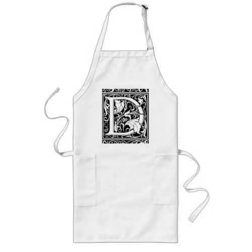 Letter D Medieval Monogram Art Nouveau Long Apron