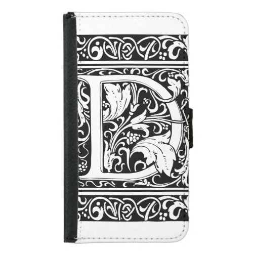 Letter D Medieval Monogram Art Nouveau Samsung Galaxy S5 Wallet Case