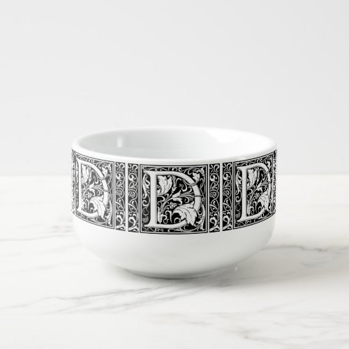 Letter D Medieval Monogram Art Nouveau Soup Mug