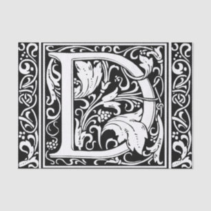 Letter D Medieval Monogram Art Nouveau Tissue Paper