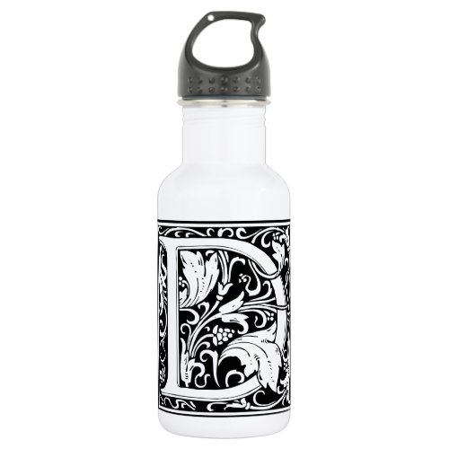 Letter D Medieval Monogram Art Nouveau Water Bottle