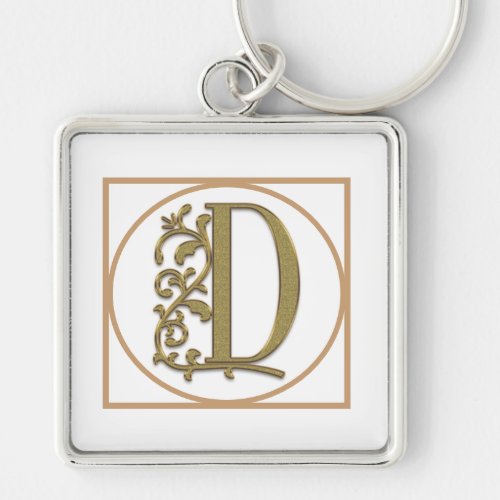 LETTER D MONOGRAM Beautiful Wedding New Home Gift Keychain