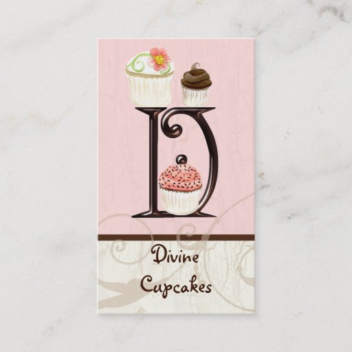 Customizable Letter D Monogram Dessert Bakery Business Cards