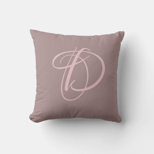 Letter D Monogram Initial Custom Throw Pillow (Front)