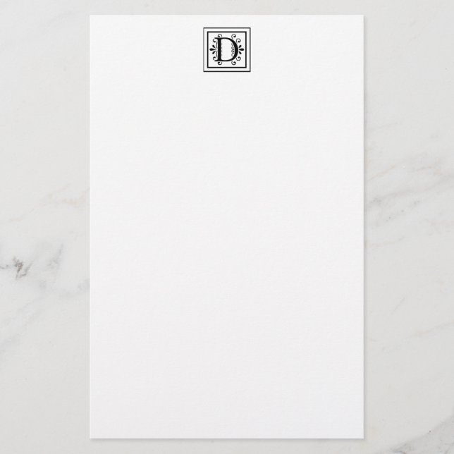 Letter D Monogram Stationery (Front)