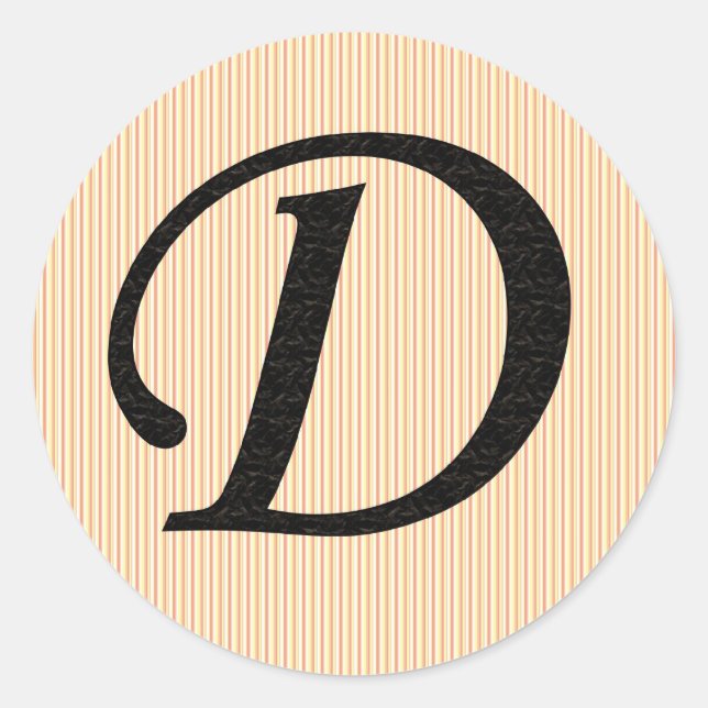 Letter D Monogramed Stickers (Front)