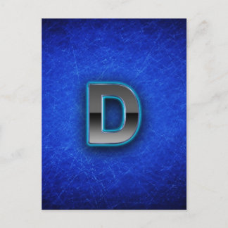 Letter D - neon blue edition Postcard