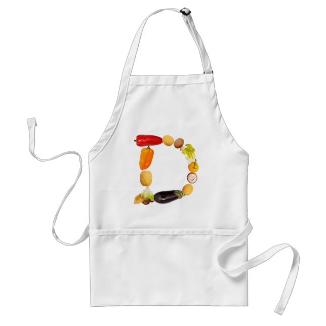 letter "D" of fruits and vegetables Adult Apron (Front)
