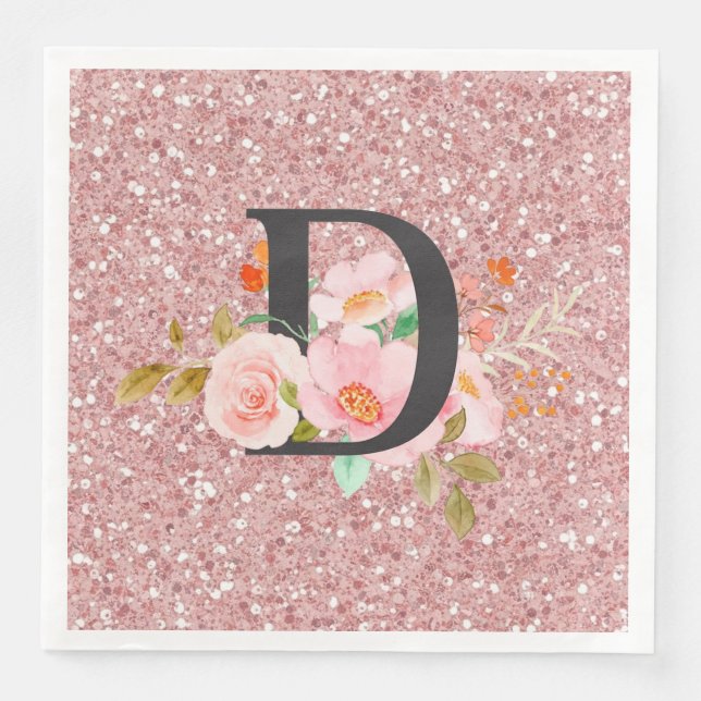 Letter D Paper Dinner Napkins (Front)