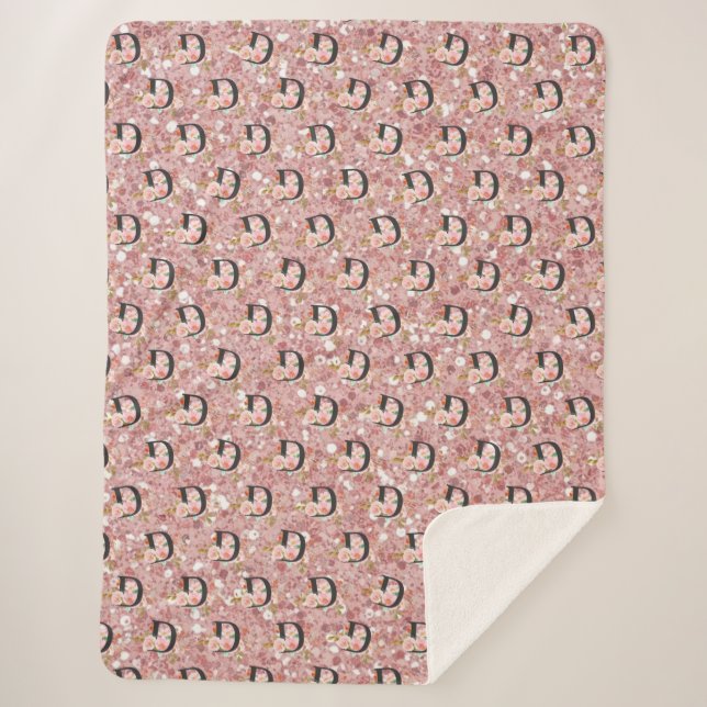 Letter D Sherpa Blanket (Front)