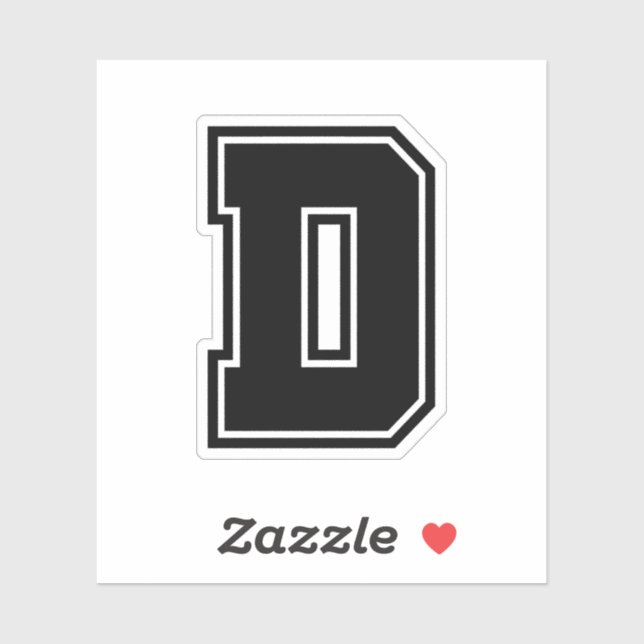Letter D sporty college font alphabet Sticker (Sheet)