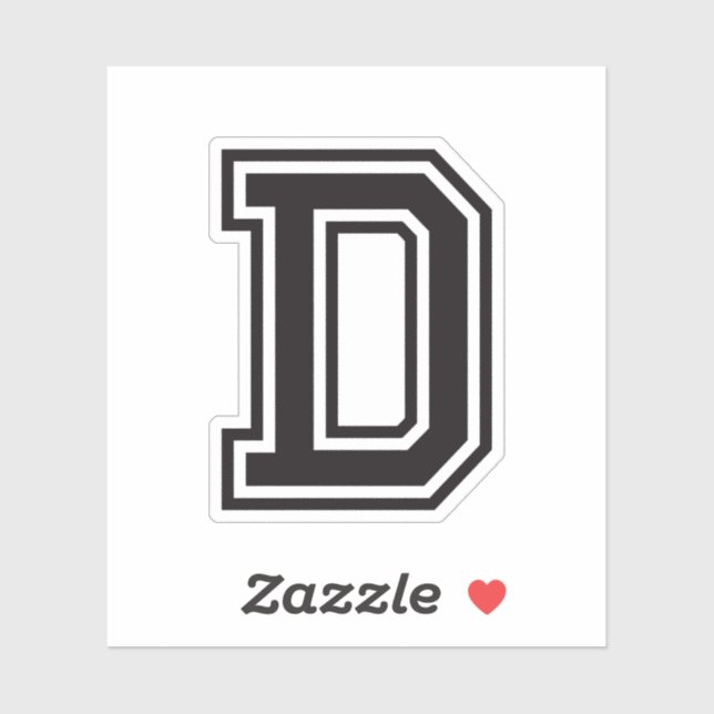 Letter D sporty college font alphabet Sticker (Sheet)