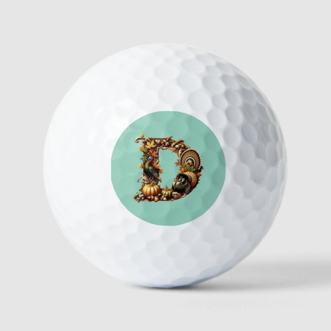 Letter D Thanksgiving style gift  Golf Balls (Front)
