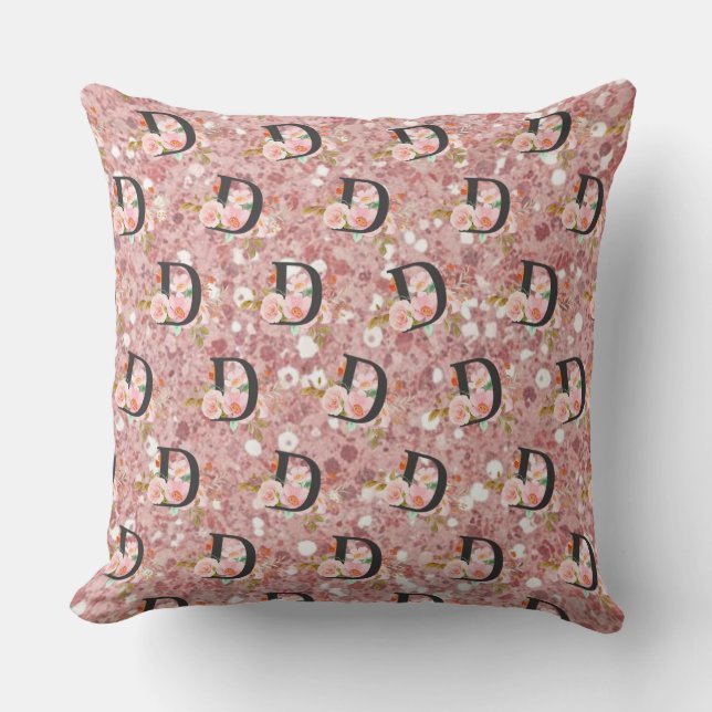 Letter D Throw Pillow (Front)