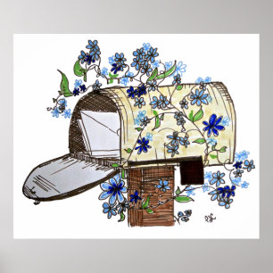 Letter Delivery Mailbox Art Poster