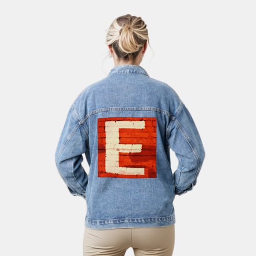 Letter E Alphabet Photography Denim Jacket