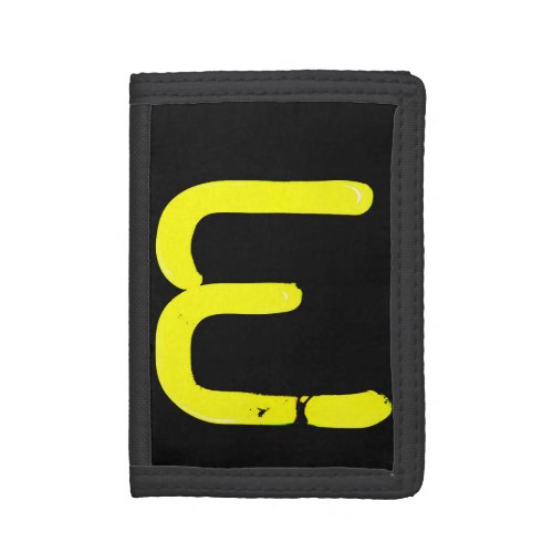 Letter E Alphabet Photography in Yellow Neon Trifold Wallet