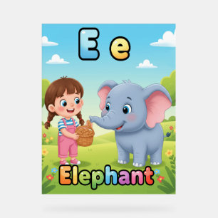 Letter E Alphabet Poster – E is for Elephant