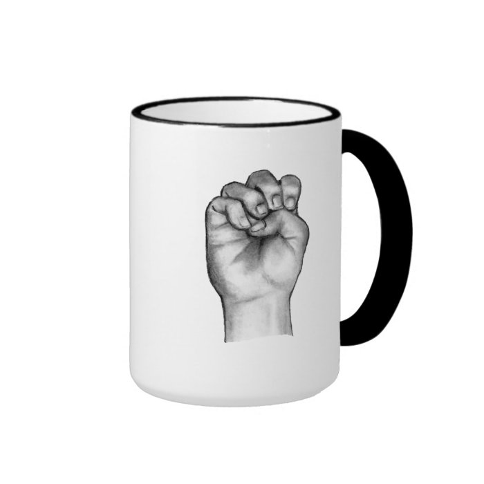 Letter E American Sign Language Pencil Drawing Mug