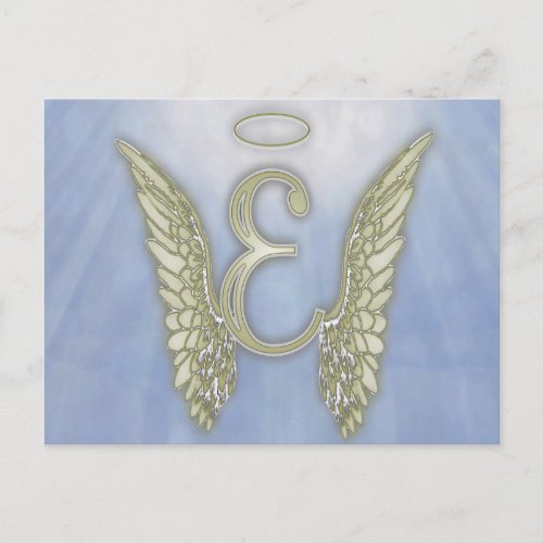 Letter E Angel Monogram Postcard