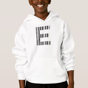 LETTER E BAR CODE First Initial Barcode Pattern Hoodie