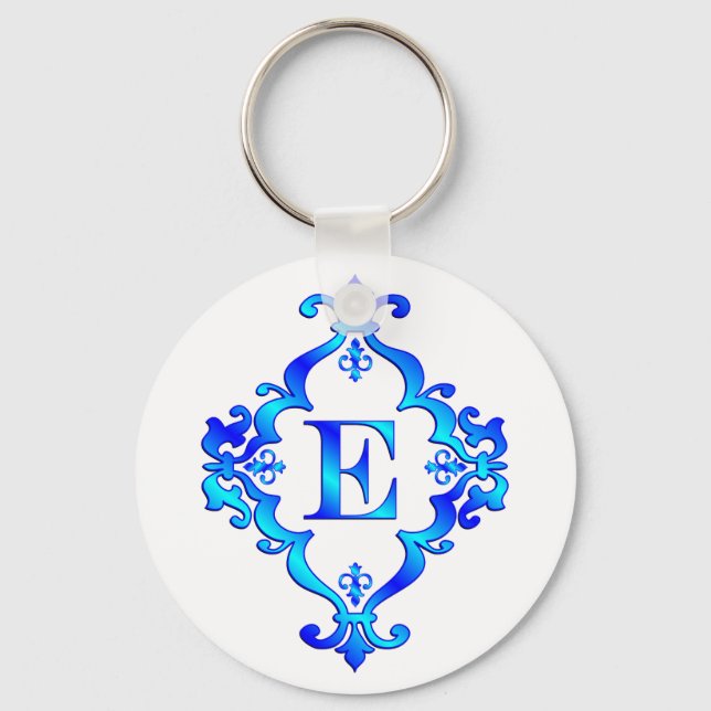 Letter E Blue Keychain (Front)