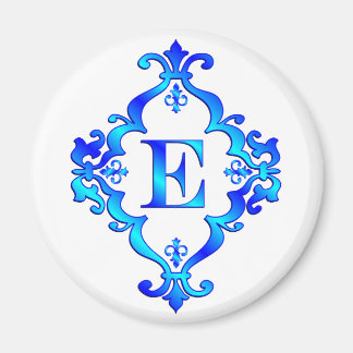 Letter E Blue Magnet