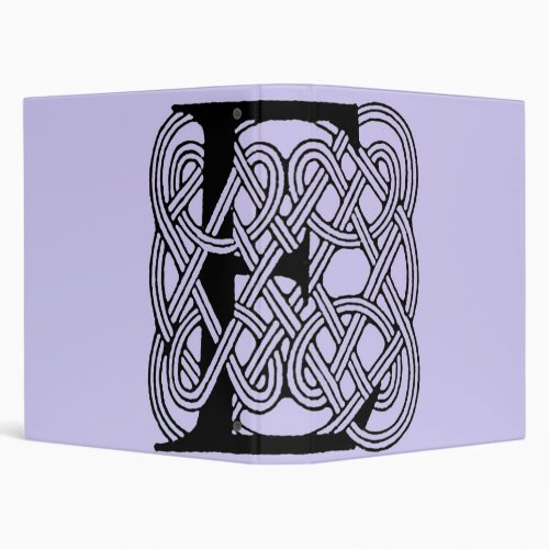 Letter E Celtic Knot Vintage Monogram 3 Ring Binder