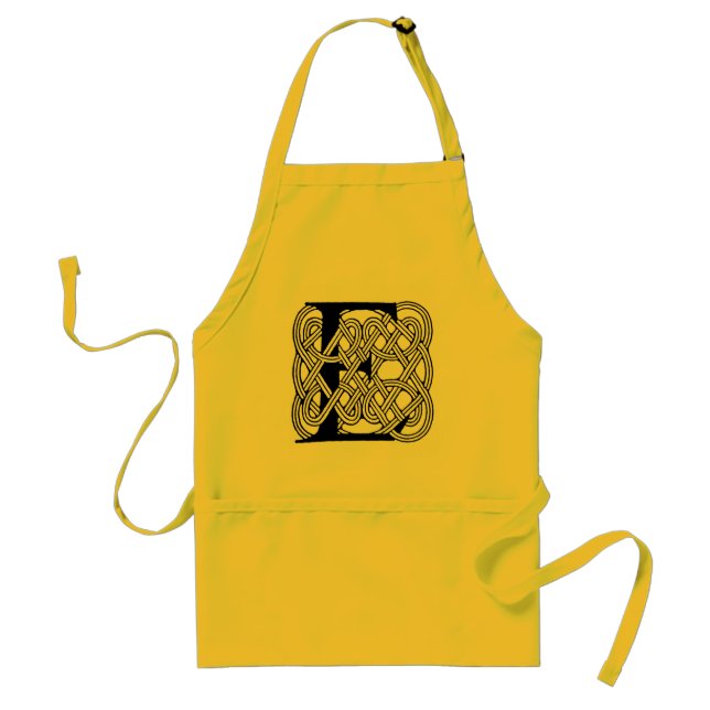 Letter E Celtic Knot Vintage Monogram Adult Apron (Front)