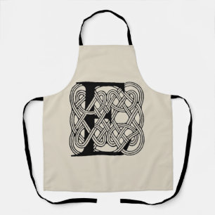 Letter E Celtic Knot Vintage Monogram Apron