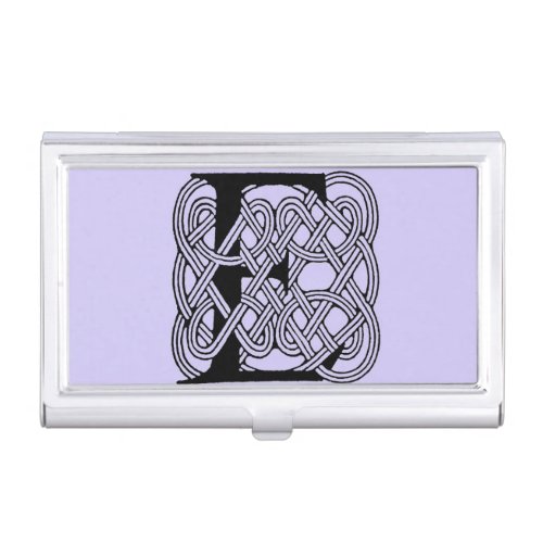 Letter E Celtic Knot Vintage Monogram Business Card Holder