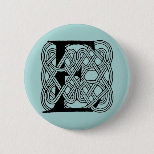 Letter E Celtic Knot Vintage Monogram Button