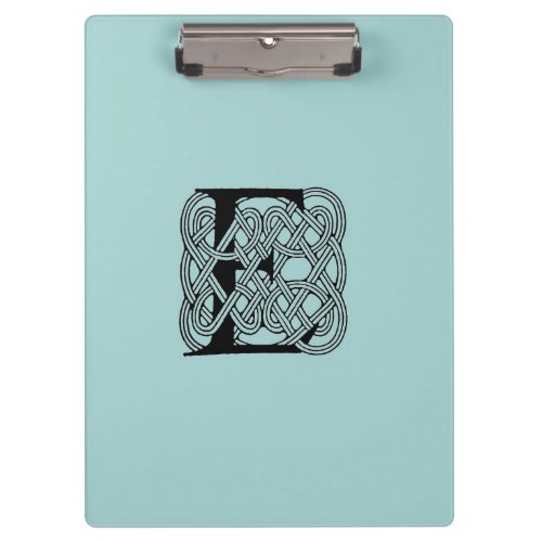 Letter E Celtic Knot Vintage Monogram Clipboard